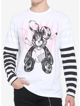 Black & White Stripe Bunny Twofer Long-Sleeve T-Shirt, , hi-res