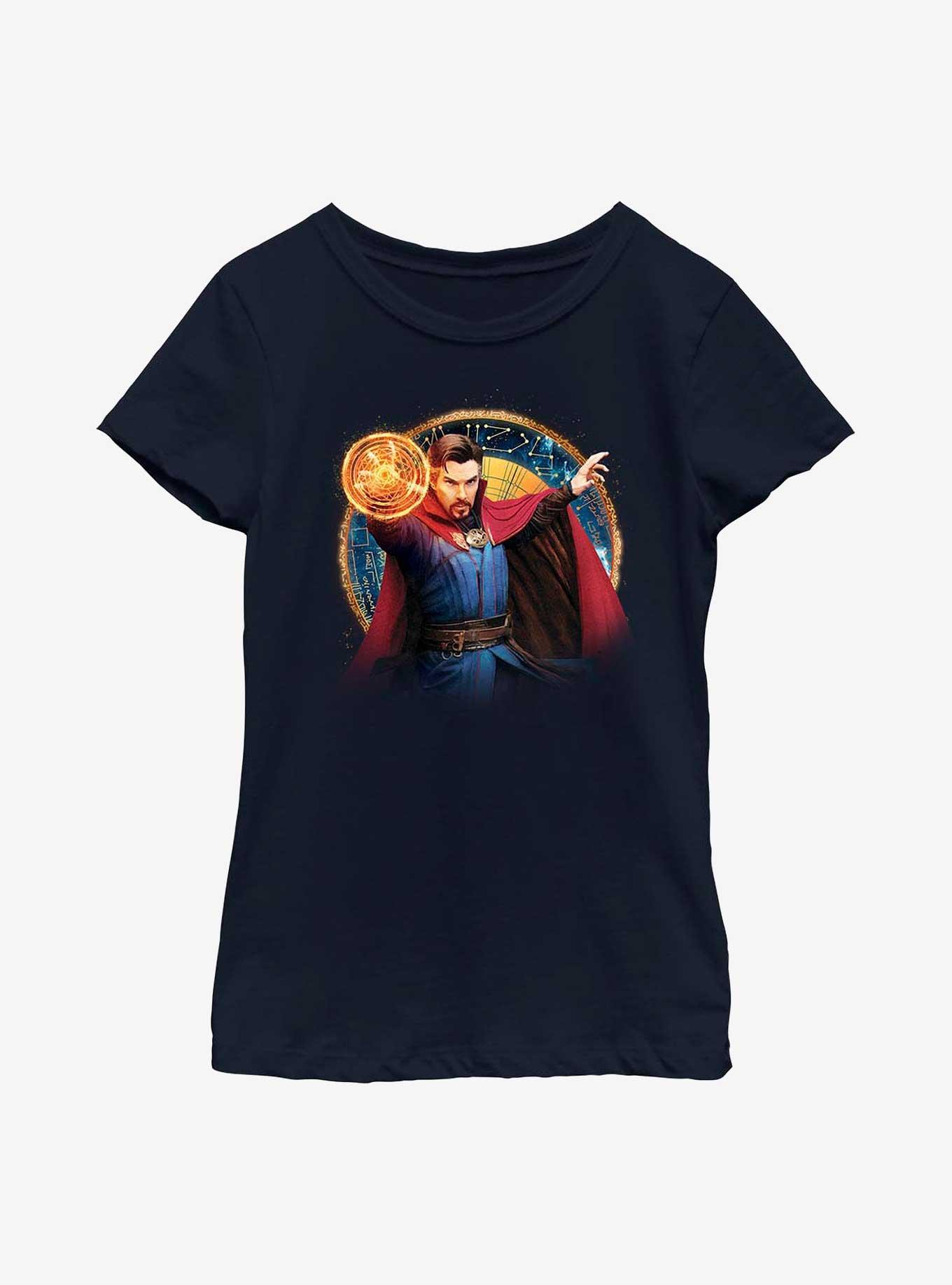 Marvel Doctor Strange In The Multiverse Of Madness Strange Portrait Youth Girls T-Shirt, NAVY, hi-res