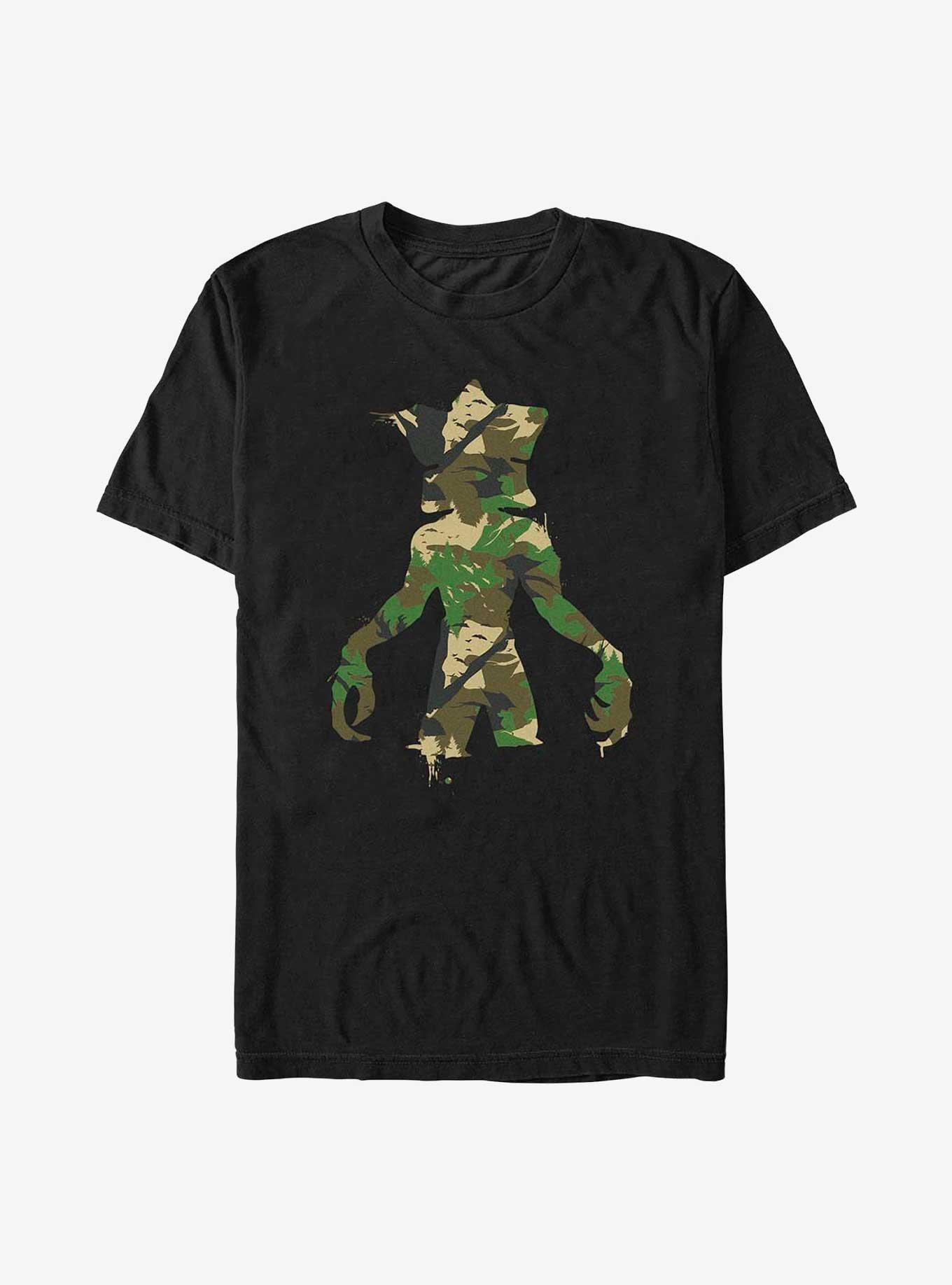 Stranger Things Camo Demogorgon T-Shirt, BLACK, hi-res