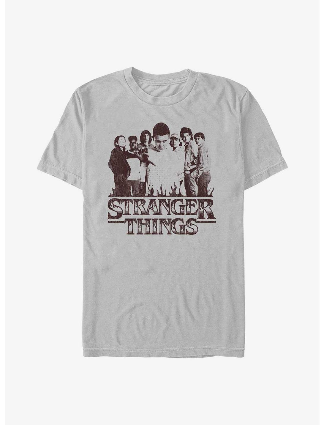 Stranger Things Group Sepia T-Shirt, SILVER, hi-res