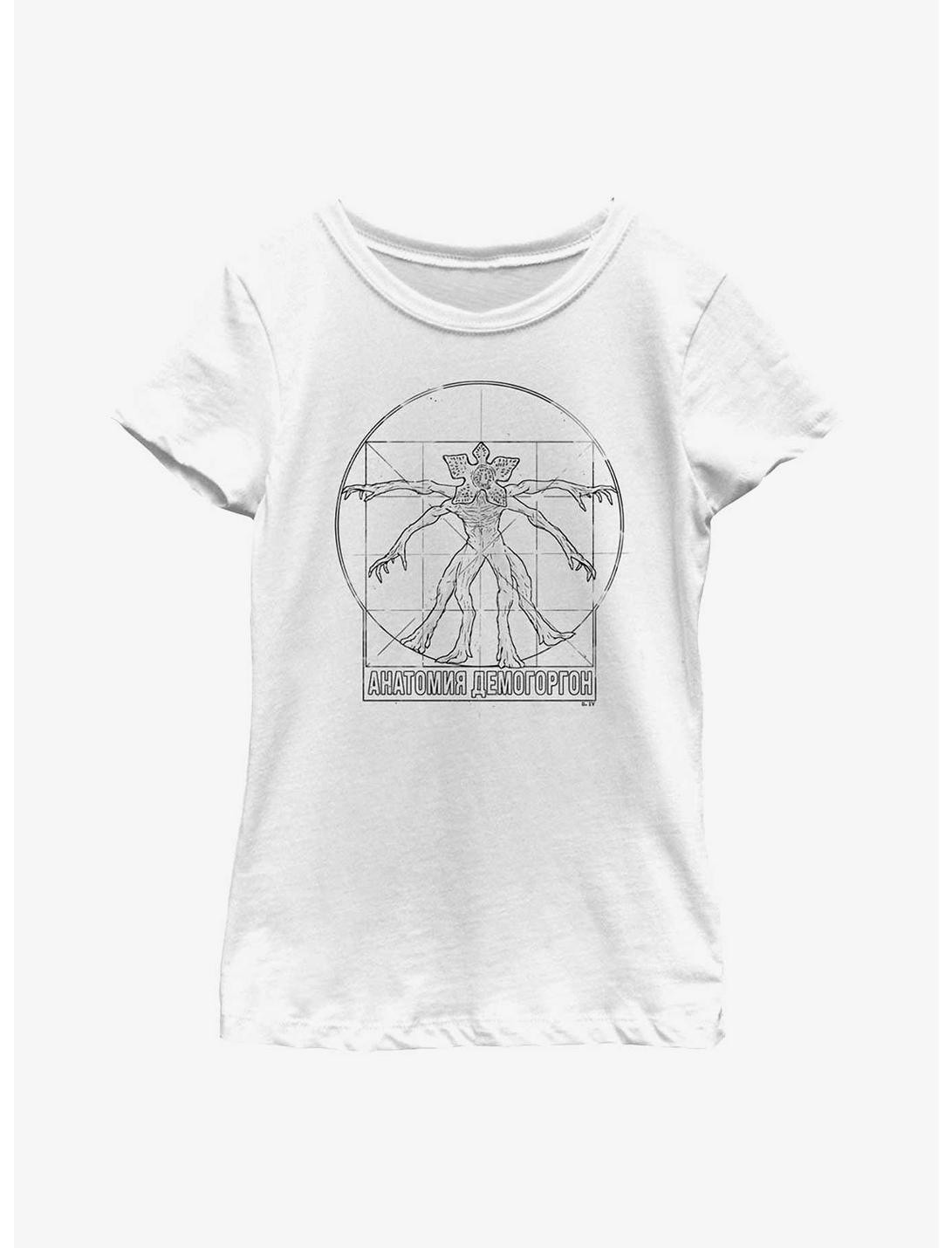 Stranger Things Vitruvian Demogorgon Youth Girls T-Shirt, WHITE, hi-res