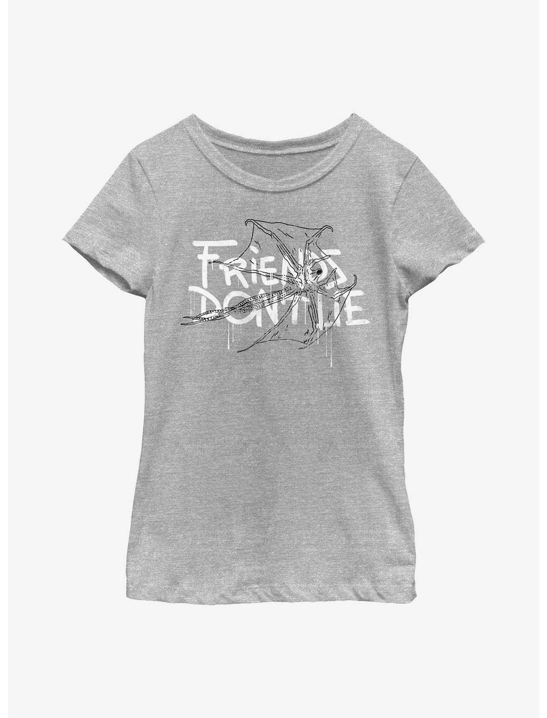 Stranger Things Friends Don't Lie Demobat Youth Girls T-Shirt, ATH HTR, hi-res