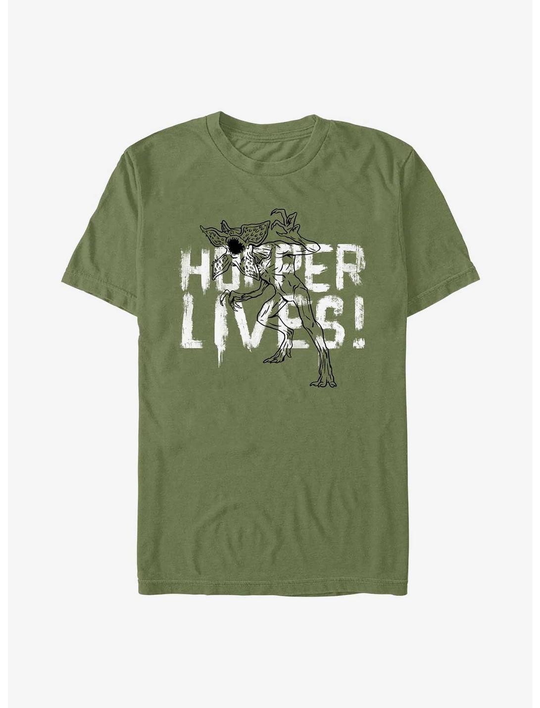 Stranger Things Hopper Lives T-Shirt, MIL GRN, hi-res