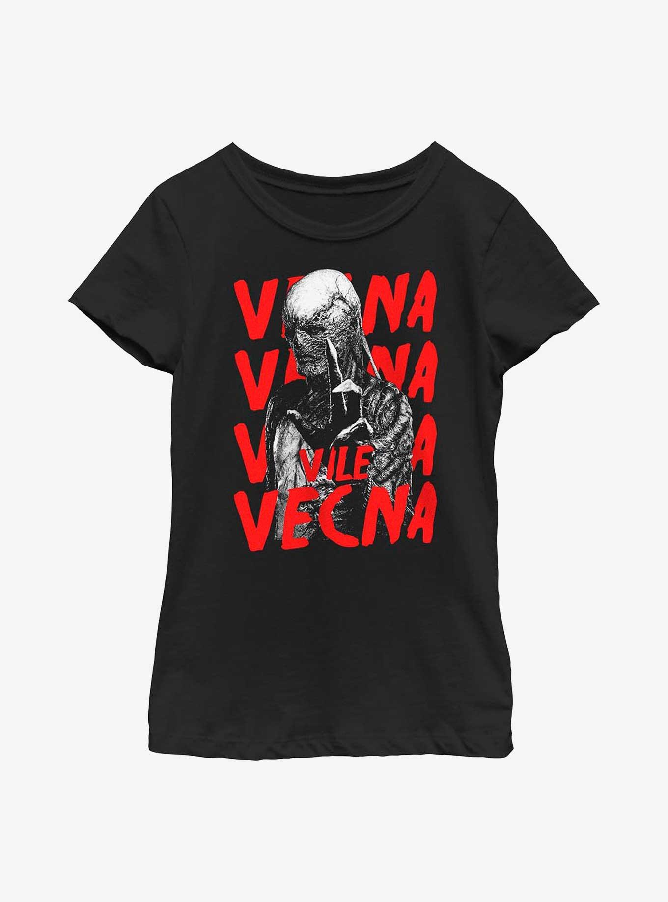 Stranger Things Vecna Horror Poster Youth Girls T-Shirt, BLACK, hi-res