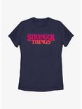 Stranger Things Grunge Logo Womens T-Shirt, NAVY, hi-res