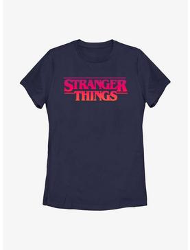 Stranger Things Grunge Logo Womens T-Shirt, NAVY, hi-res