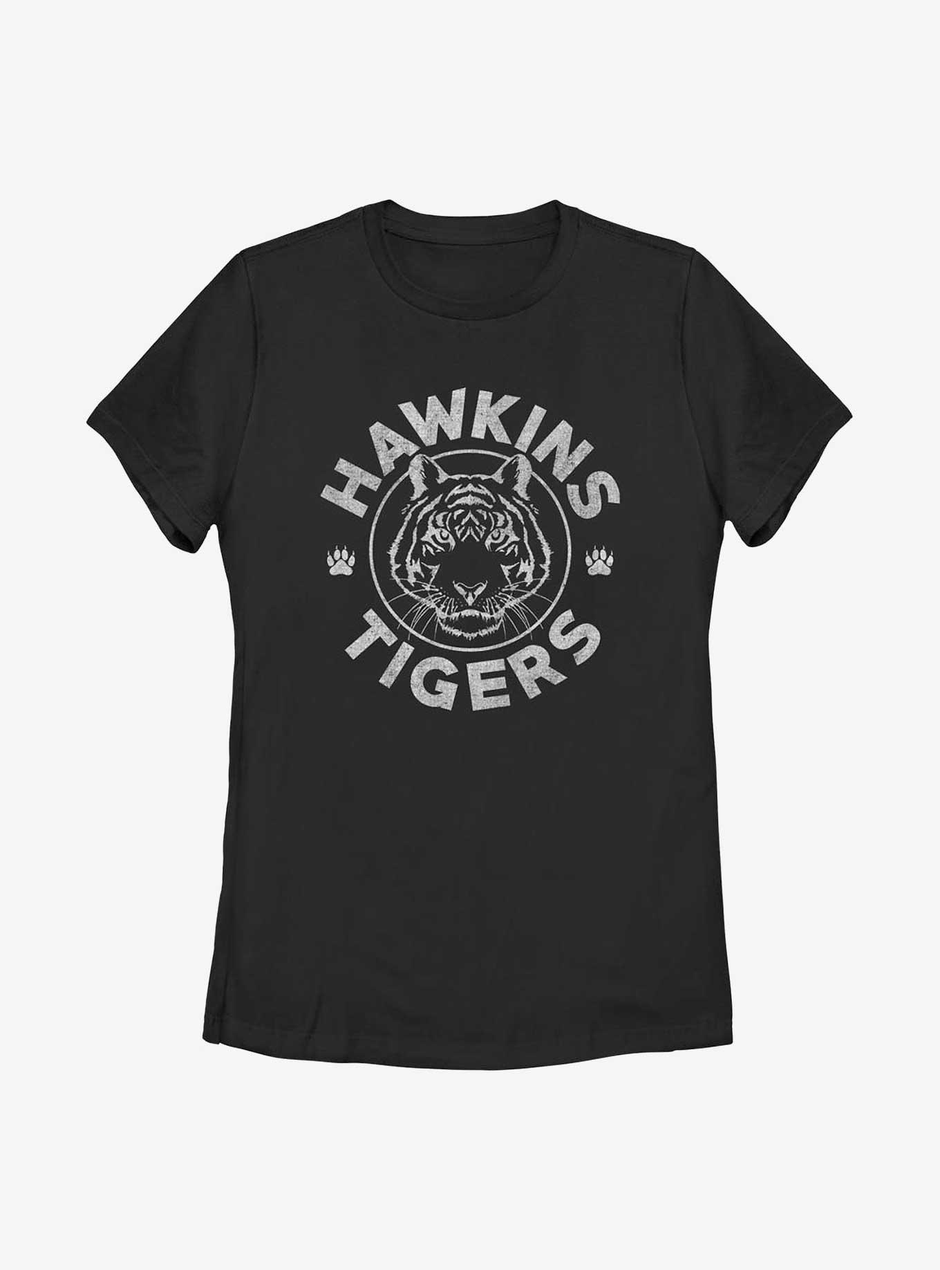 Stranger Things Hawkins Tigers Womens T-Shirt, BLACK, hi-res