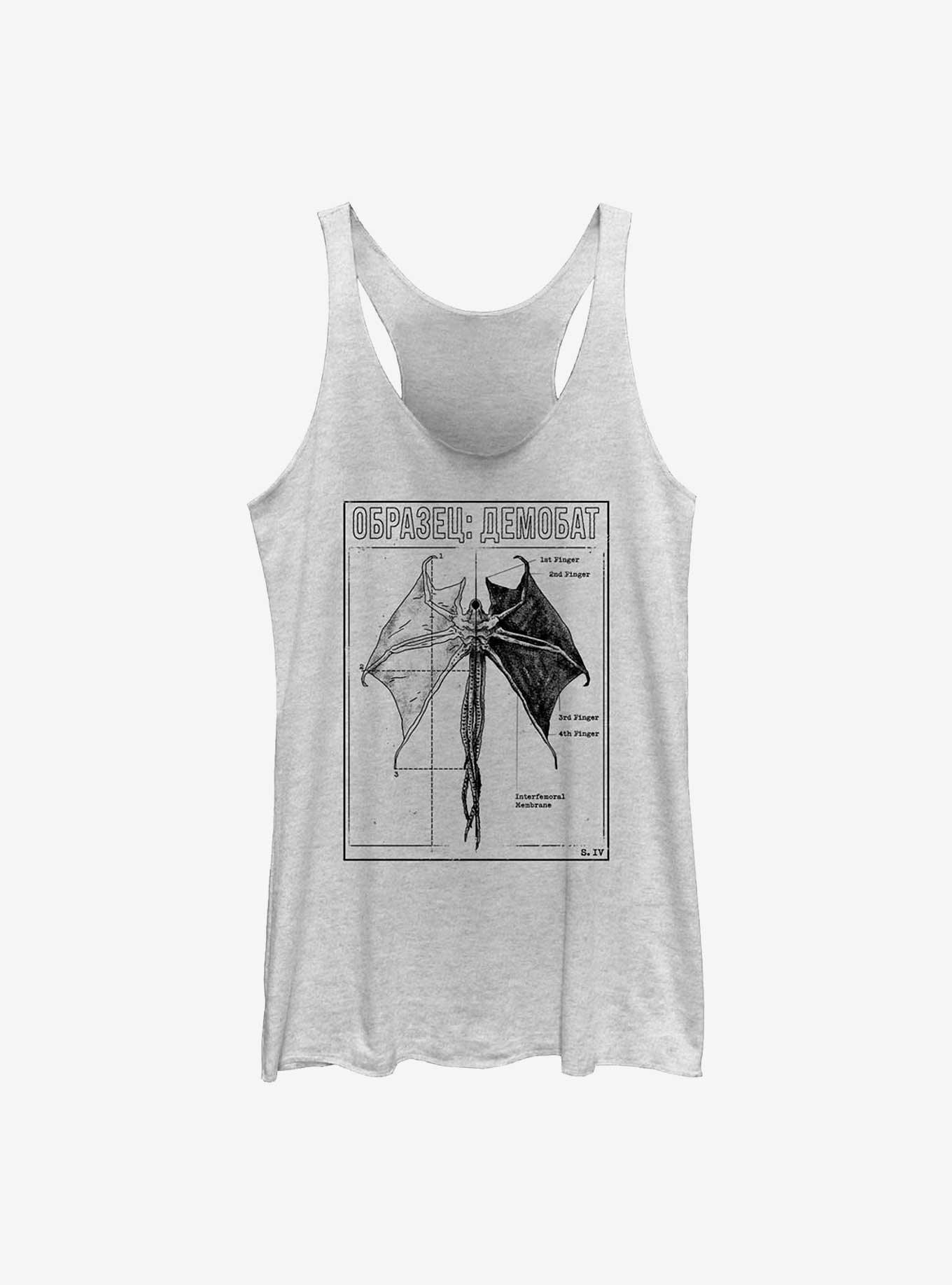 Stranger Things Demobat Womens Tank Top, WHITE HTR, hi-res