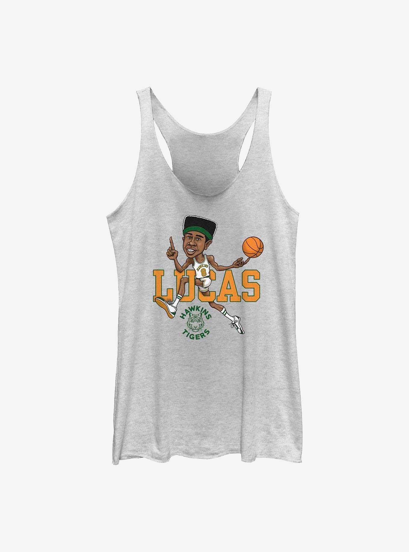 Stranger Things Lucas Hawkins Tiger Basketball Womens Tank Top, , hi-res