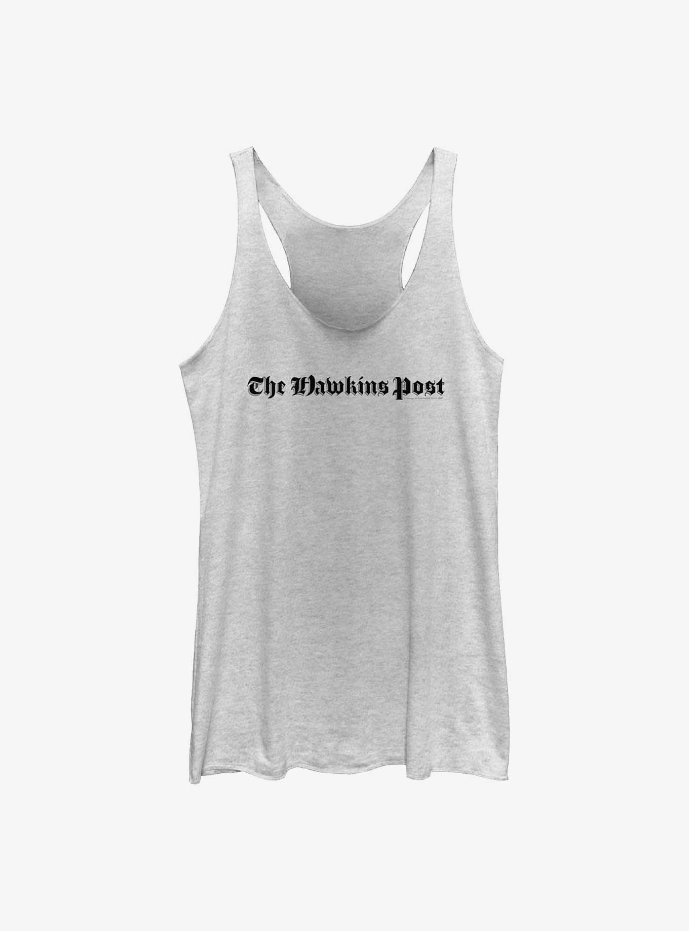 Stranger Things The Hawkins Post Womens Tank Top, WHITE HTR, hi-res