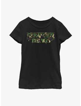 Stranger Things Camo Logo Youth Girls T-Shirt, , hi-res