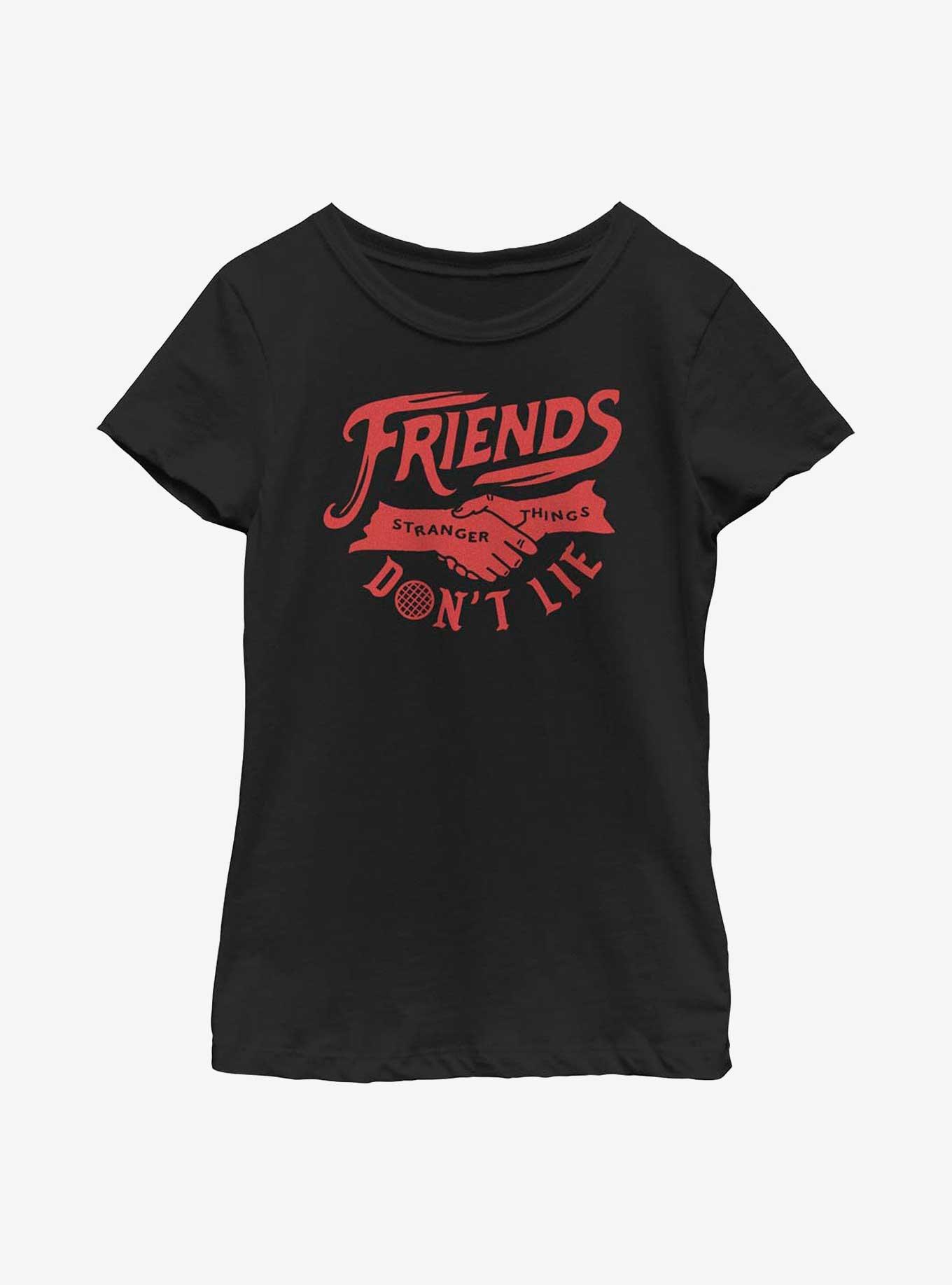 Stranger Things Friends Don't Lie Youth Girls T-Shirt, BLACK, hi-res