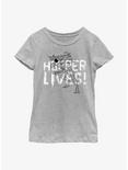 Stranger Things Hopper Lives Youth Girls T-Shirt, ATH HTR, hi-res