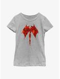 Stranger Things Demobat Pattern Fill Icon Youth Girls T-Shirt, ATH HTR, hi-res