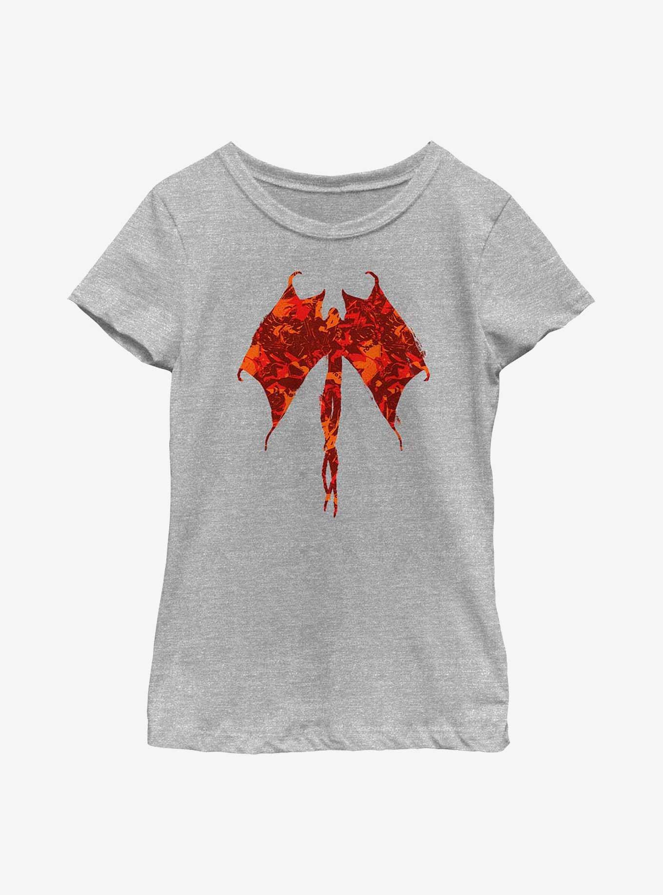 Stranger Things Demobat Pattern Fill Icon Youth Girls T-Shirt, , hi-res
