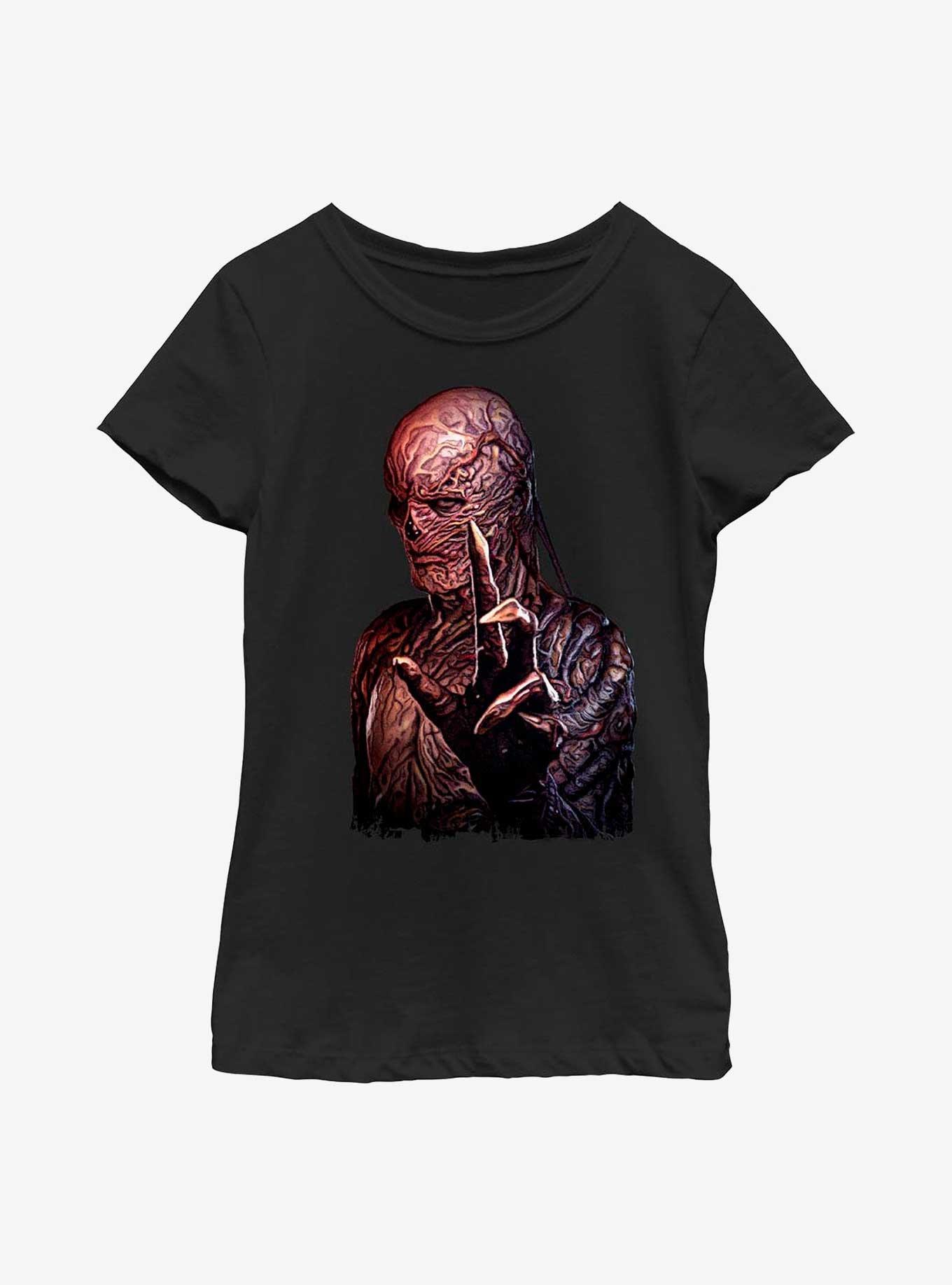 Stranger Things Shadow Vecna Portrait Youth Girls T-Shirt, BLACK, hi-res