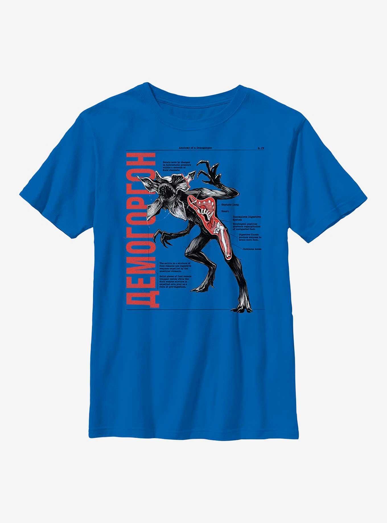 Stranger Things Anatomy Of Demogorgon Youth T-Shirt, ROYAL, hi-res