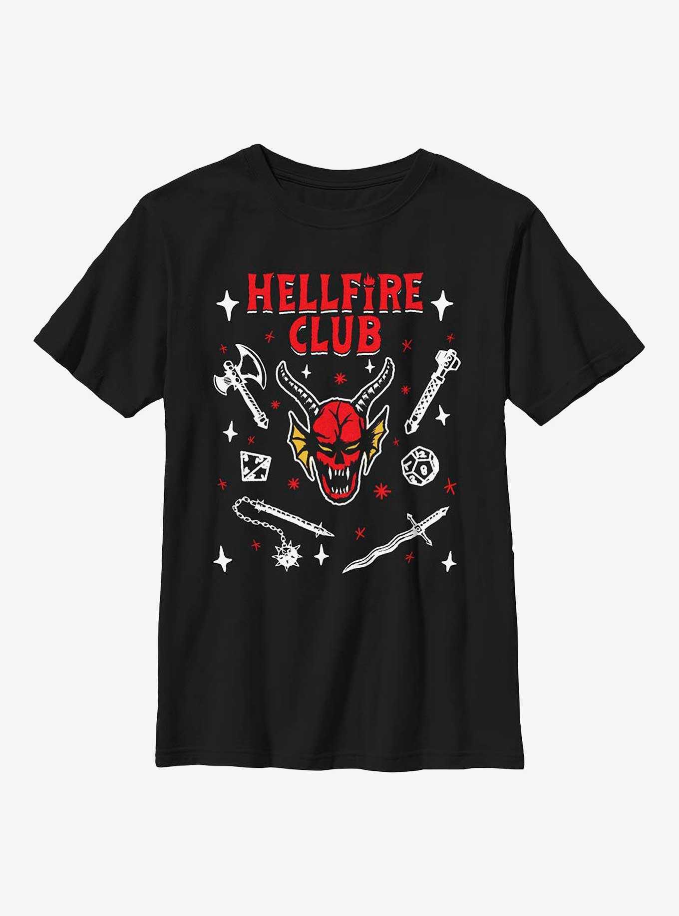 Stranger Things Textbook Hellfire Club Youth T-Shirt, , hi-res
