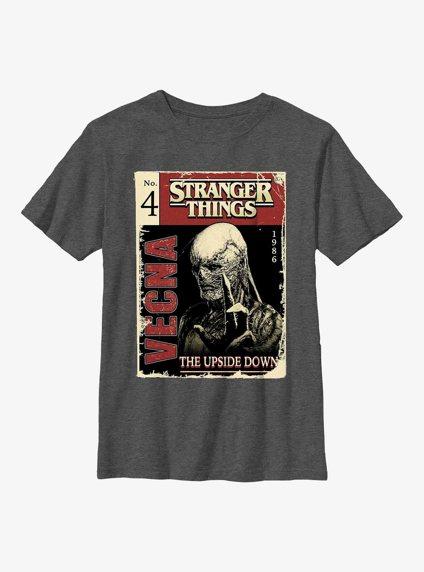 Stranger Things Vecna Pulp Comic Youth T-Shirt, CHAR HTR, hi-res