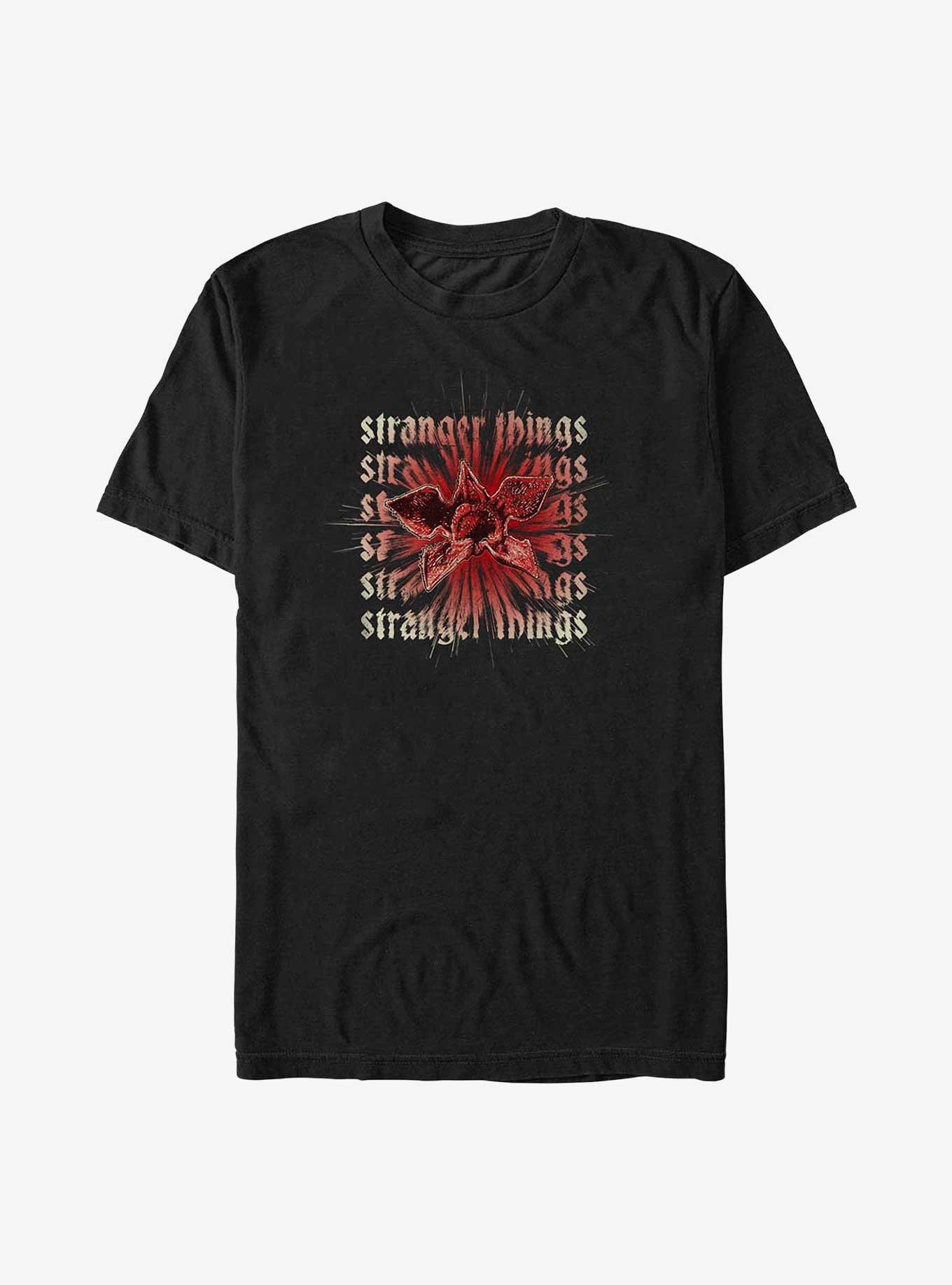 Stranger Things Demogorgon Text Stack T-Shirt, BLACK, hi-res