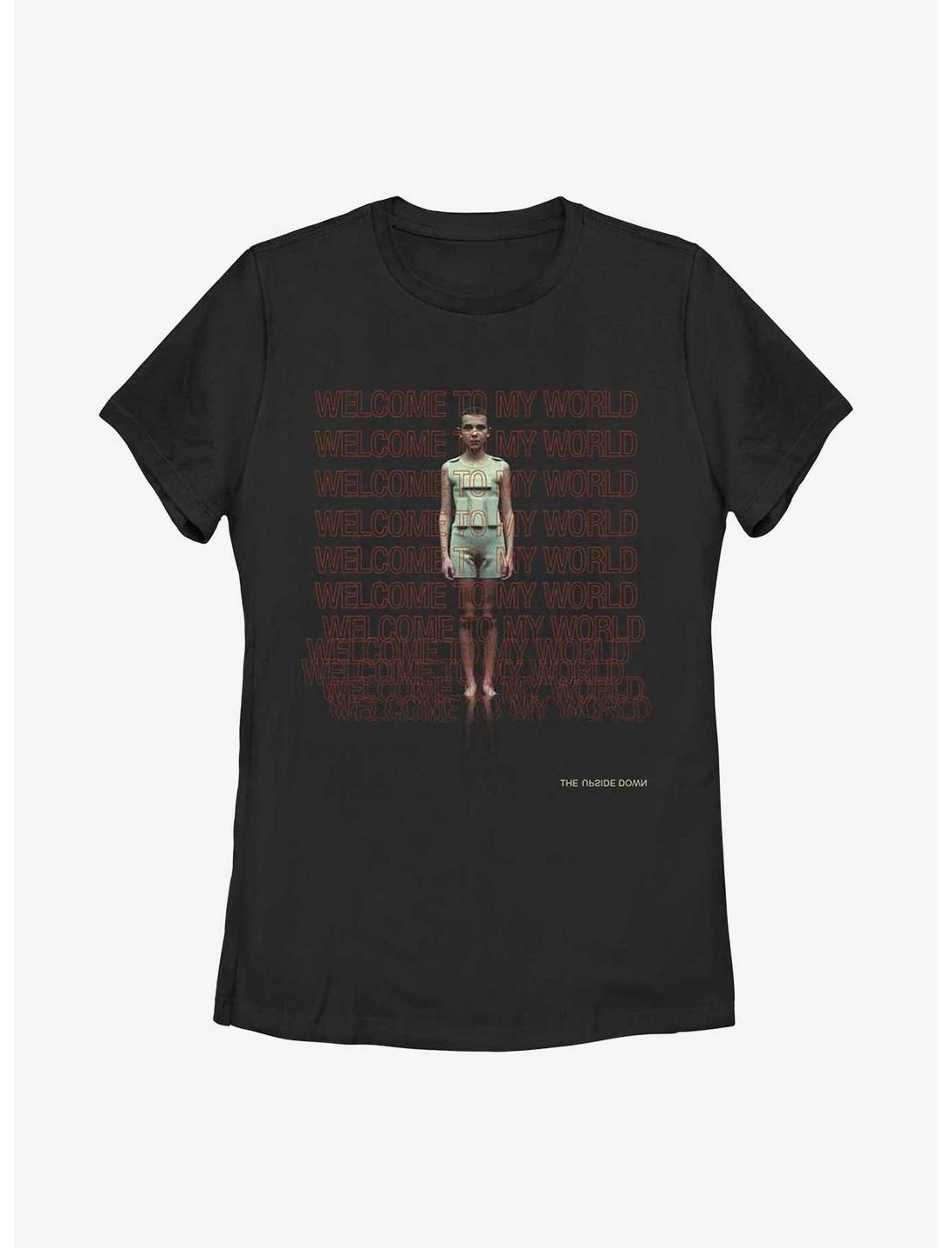Stranger Things Eleven Welcome To My World Womens T-Shirt, BLACK, hi-res