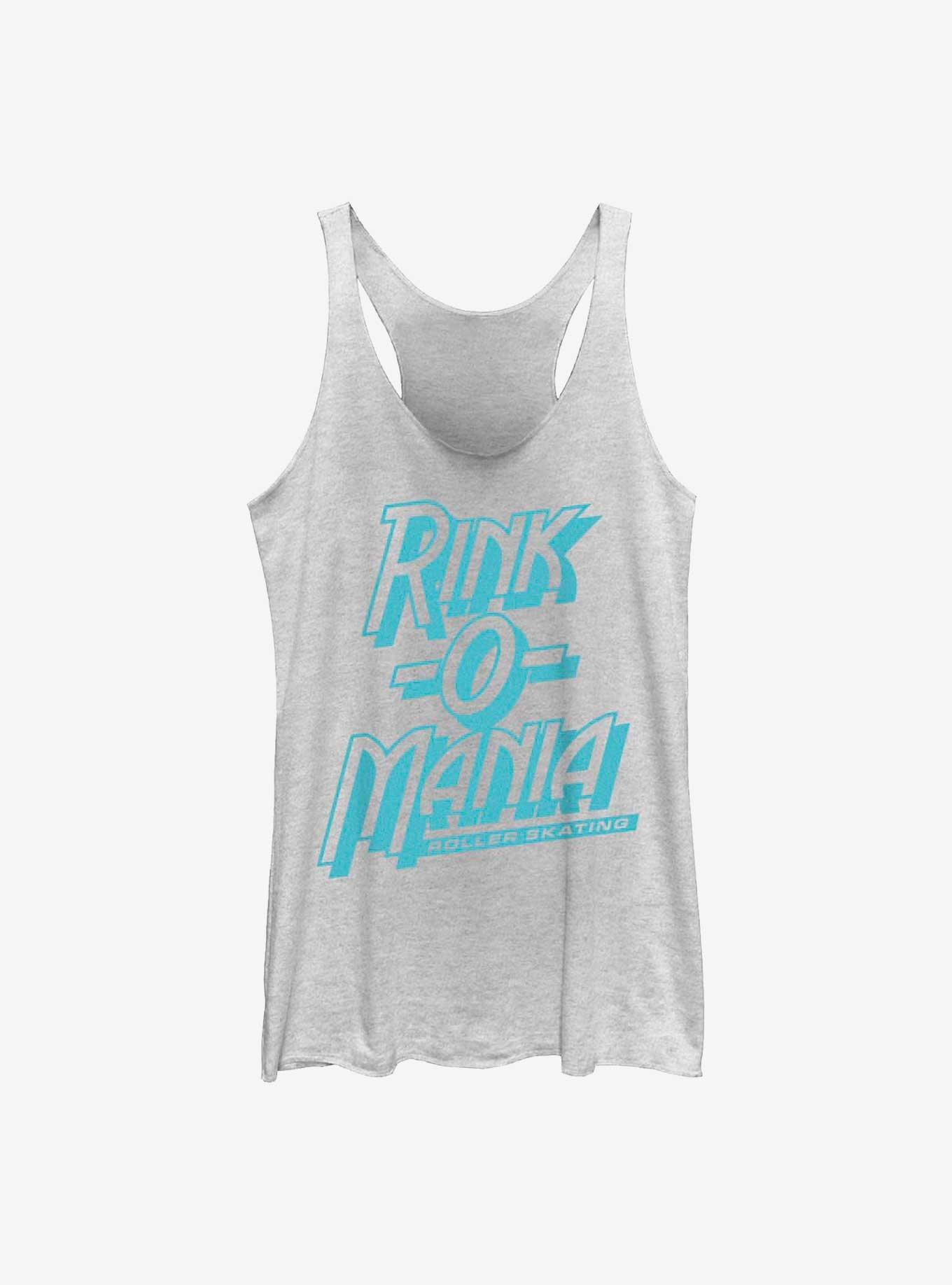 Stranger Things Rink-O-Mania Logo Womens Tank Top, WHITE HTR, hi-res