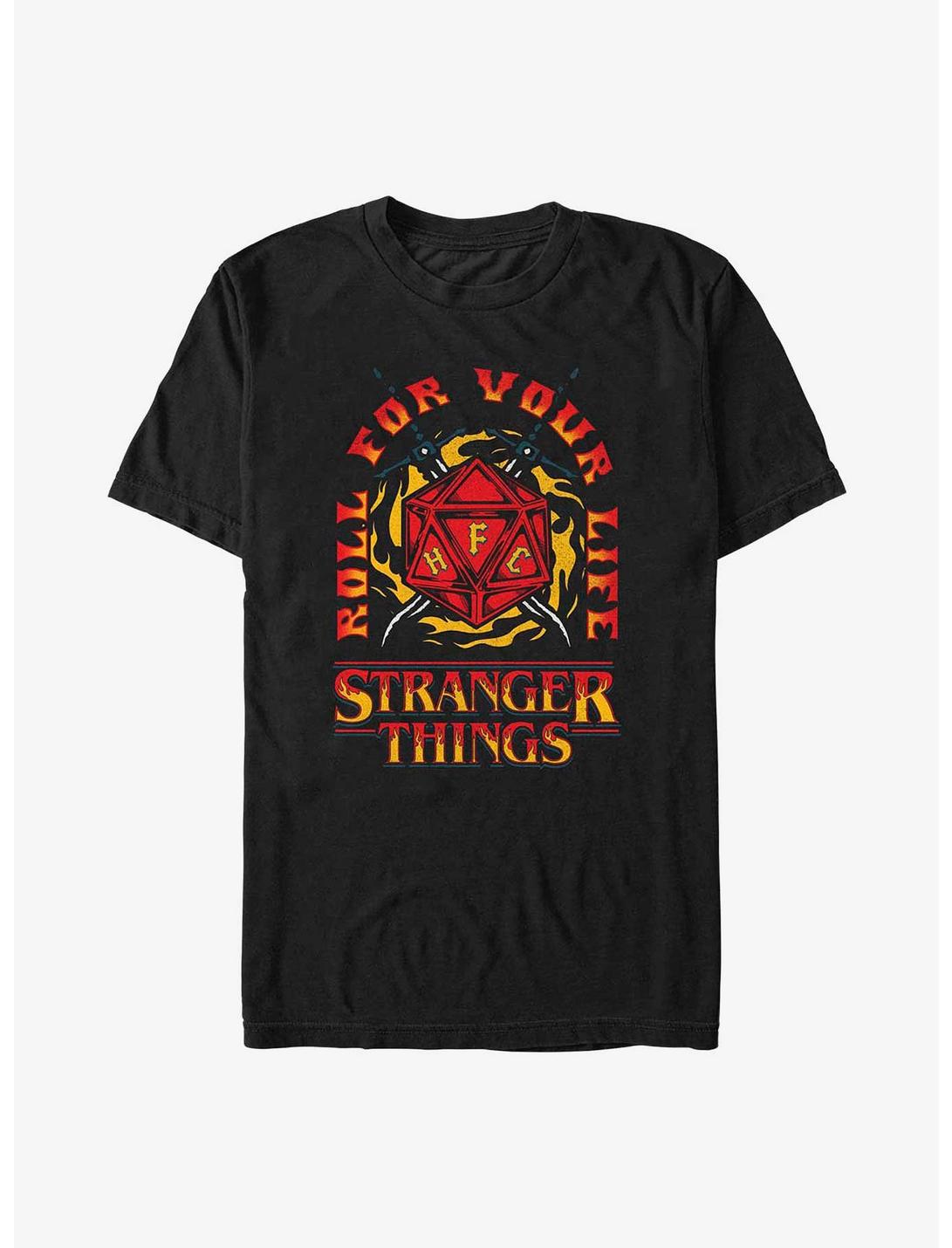 Stranger Things Roll For Your Life T-Shirt, BLACK, hi-res