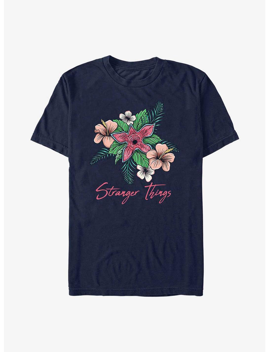 Stranger Things Floral Demogorgon T-Shirt, NAVY, hi-res