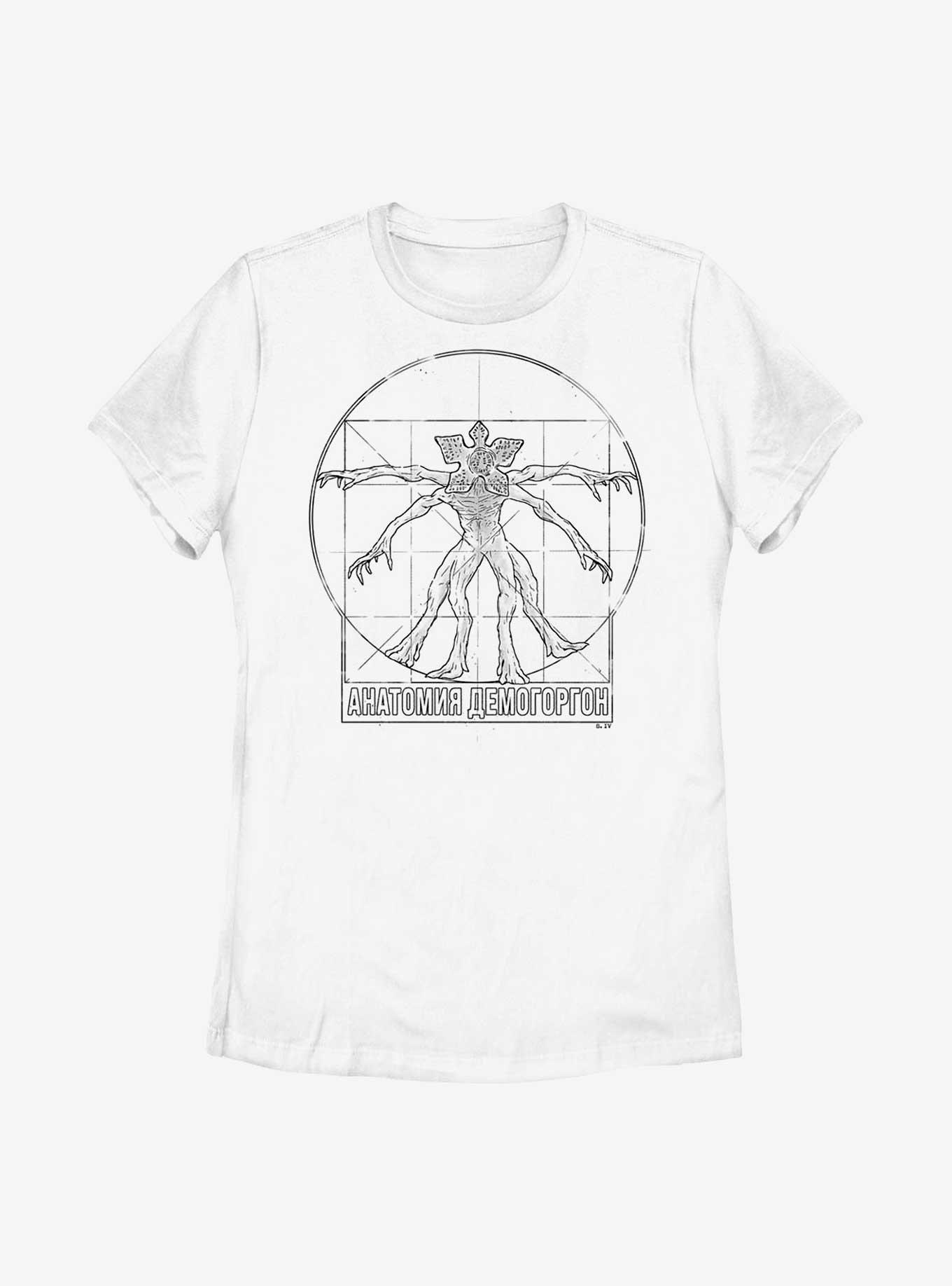 Stranger Things Vitruvian Demogorgon Womens T-Shirt, WHITE, hi-res