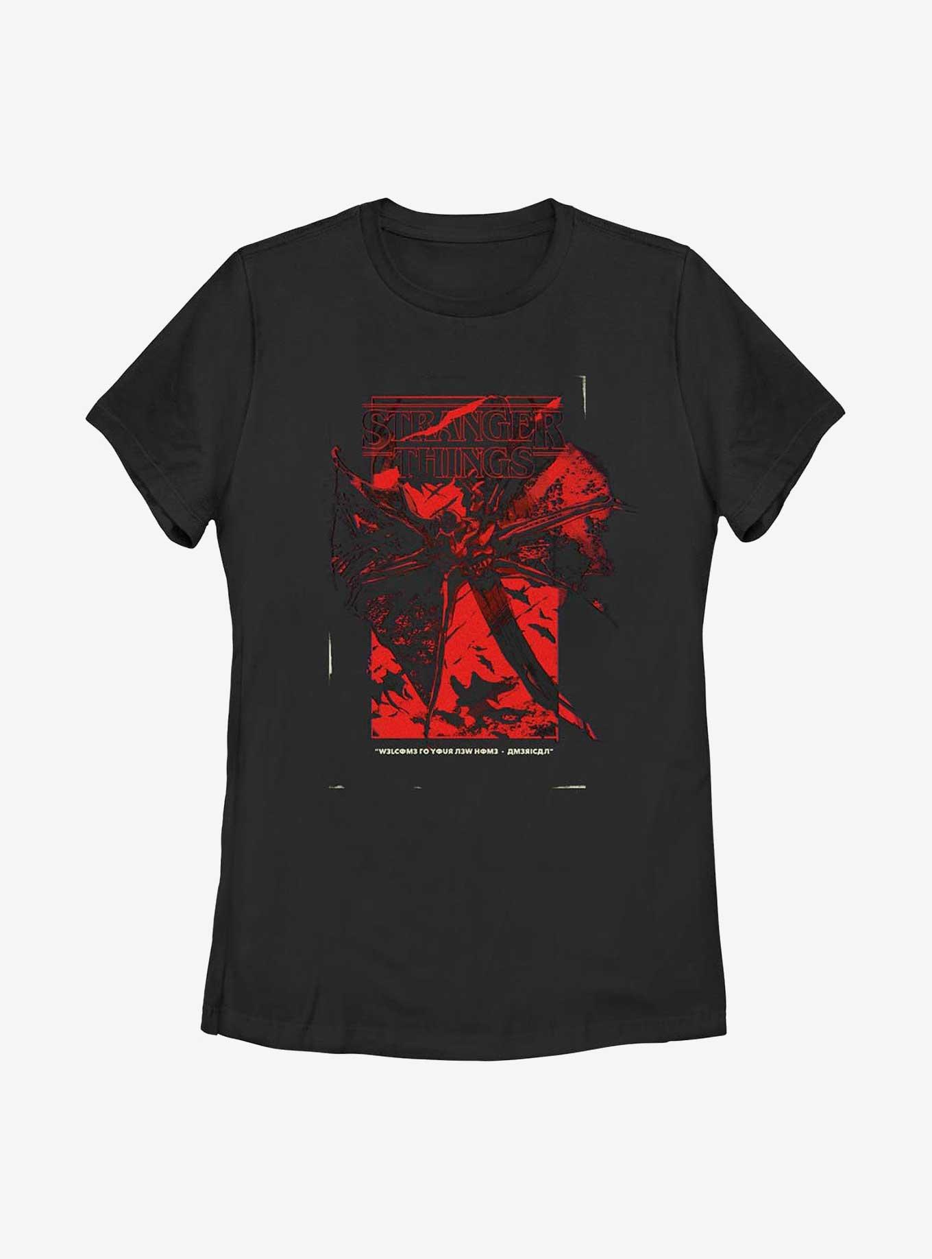 Stranger Things Distort Poster Womens T-Shirt, BLACK, hi-res