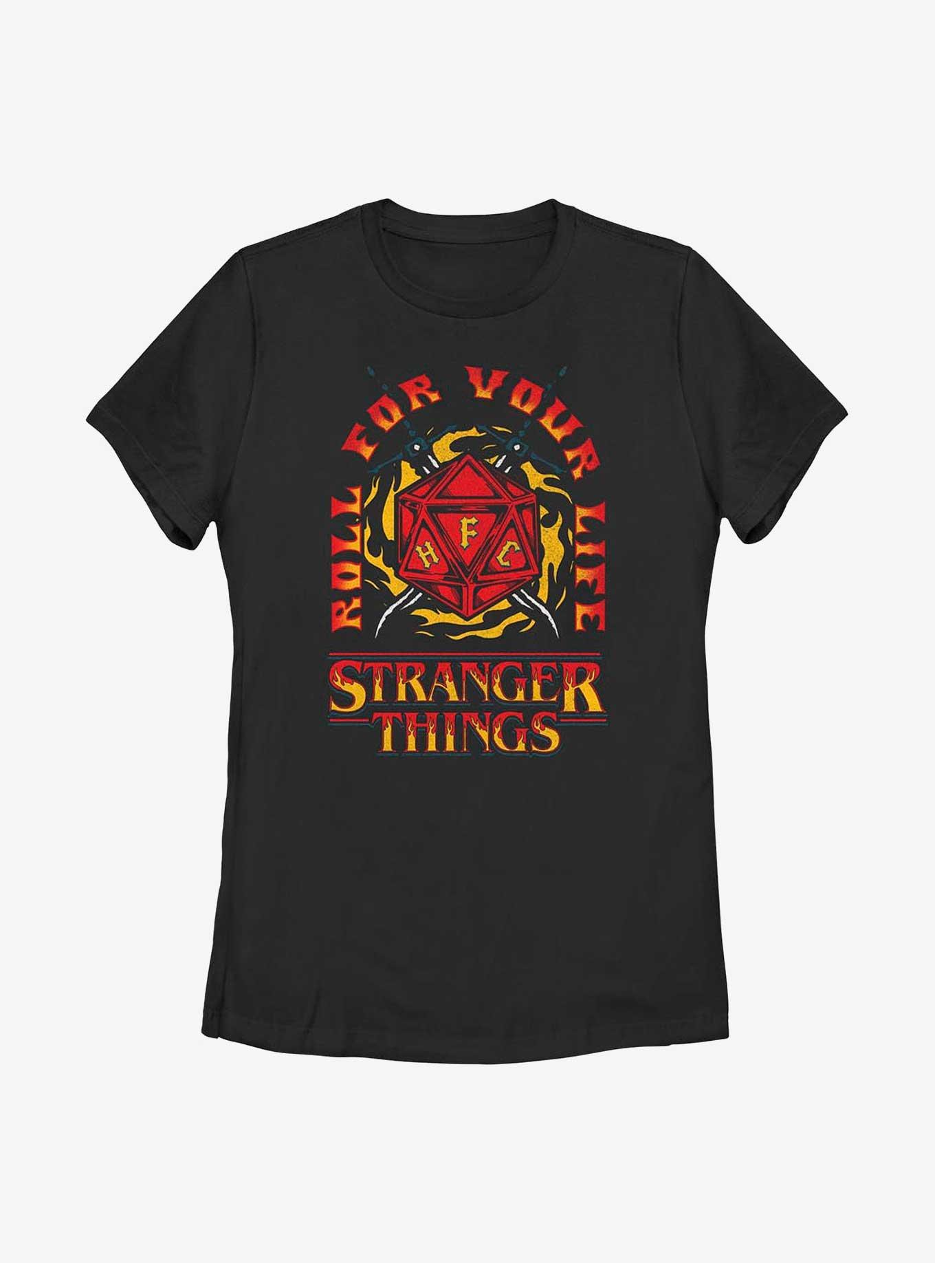 Stranger Things Roll For Your Life Womens T-Shirt, BLACK, hi-res