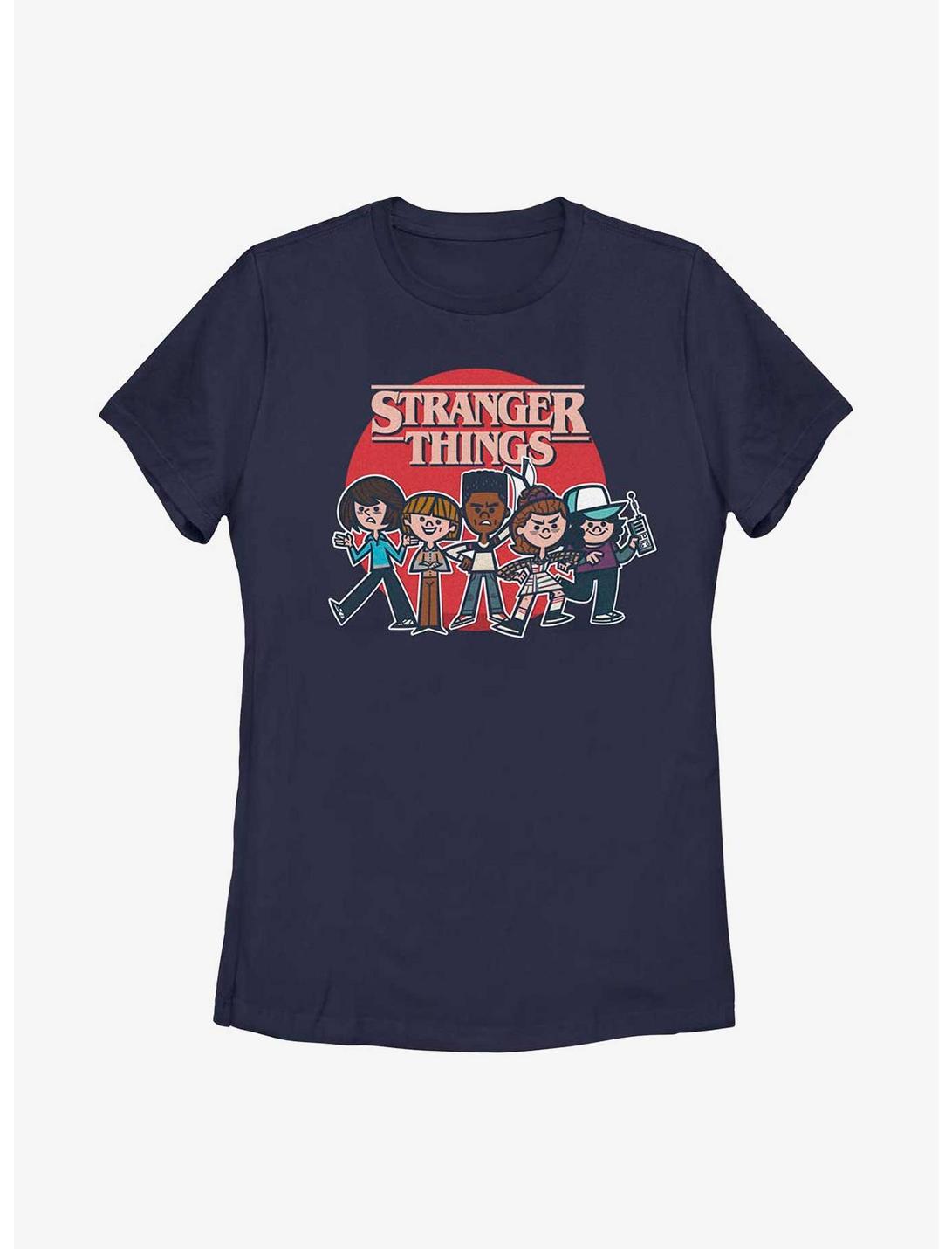Stranger Things Cartoon Womens T-Shirt, NAVY, hi-res