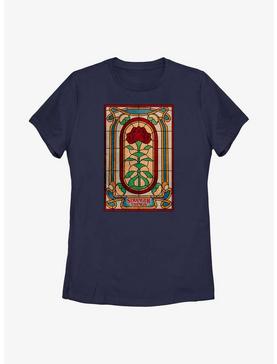 Stranger Things Rose Stained Glass Womens T-Shirt, NAVY, hi-res