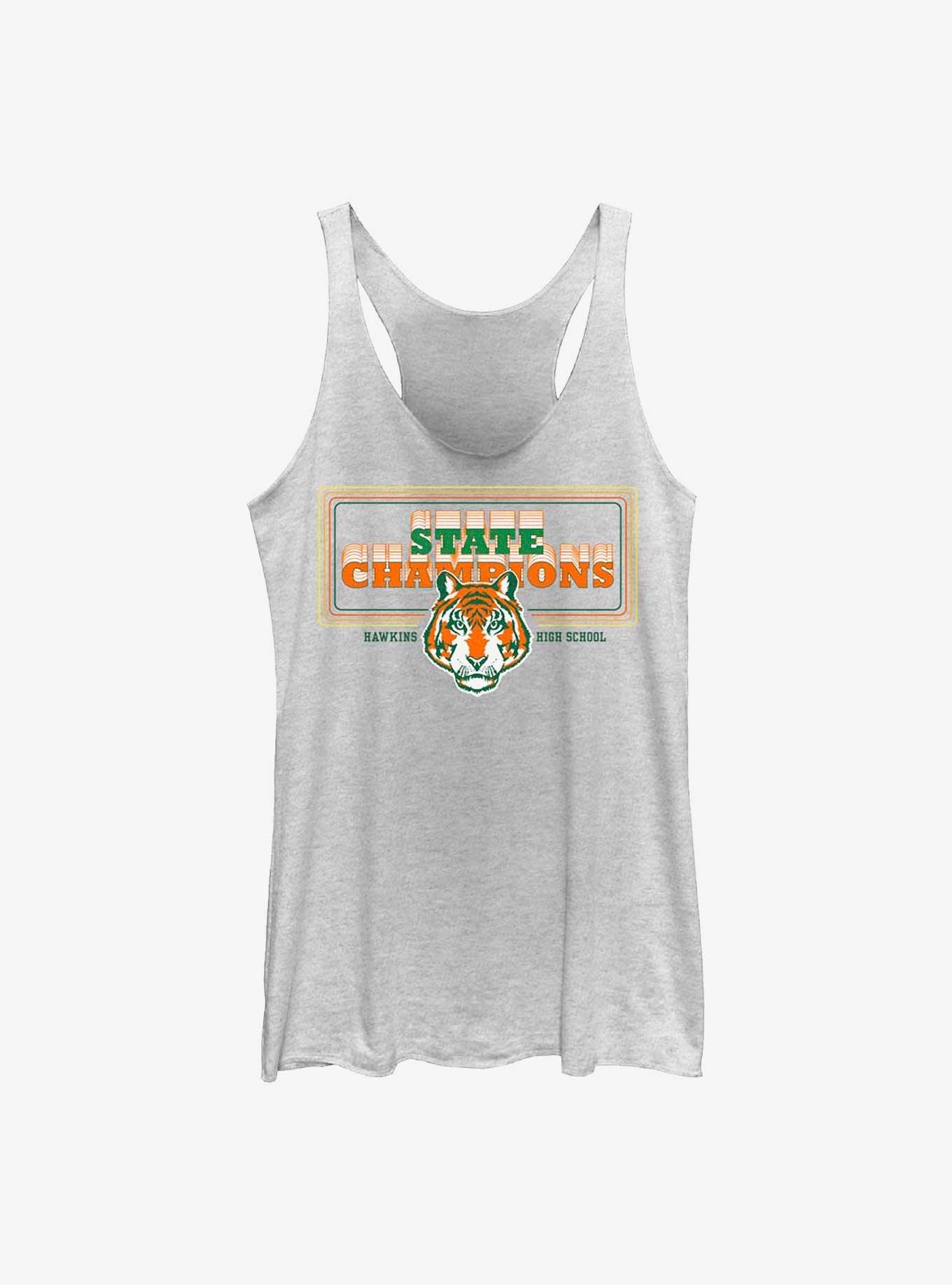Stranger Things Hawkins State Champion Womens Tank Top, WHITE HTR, hi-res
