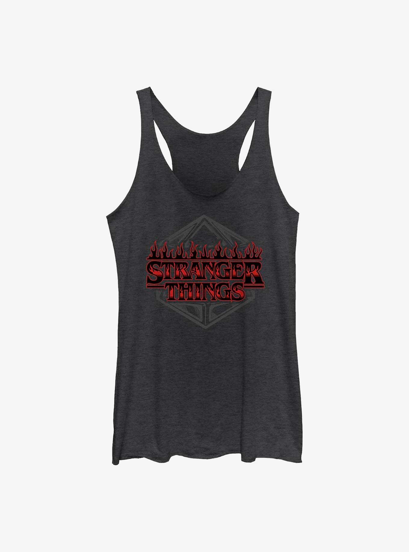 Stranger Things Dice Badge Womens Tank Top, BLK HTR, hi-res