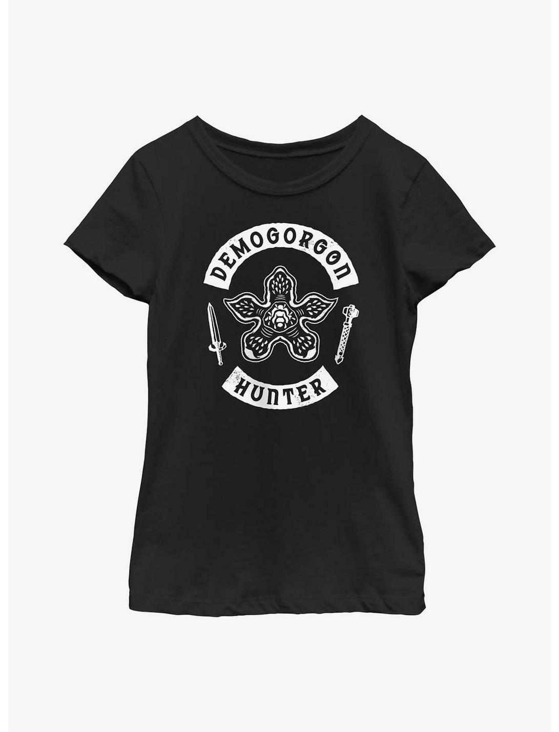 Stranger Things Demogorgon Hunter Youth Girls T-Shirt, BLACK, hi-res
