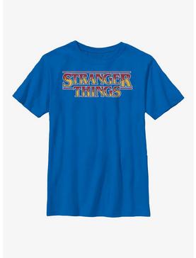 Stranger Things Flames Logo Youth T-Shirt, ROYAL, hi-res