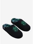 Harry Potter Slytherin Serpent Crest Slippers - BoxLunch Exclusive, BLACK, hi-res