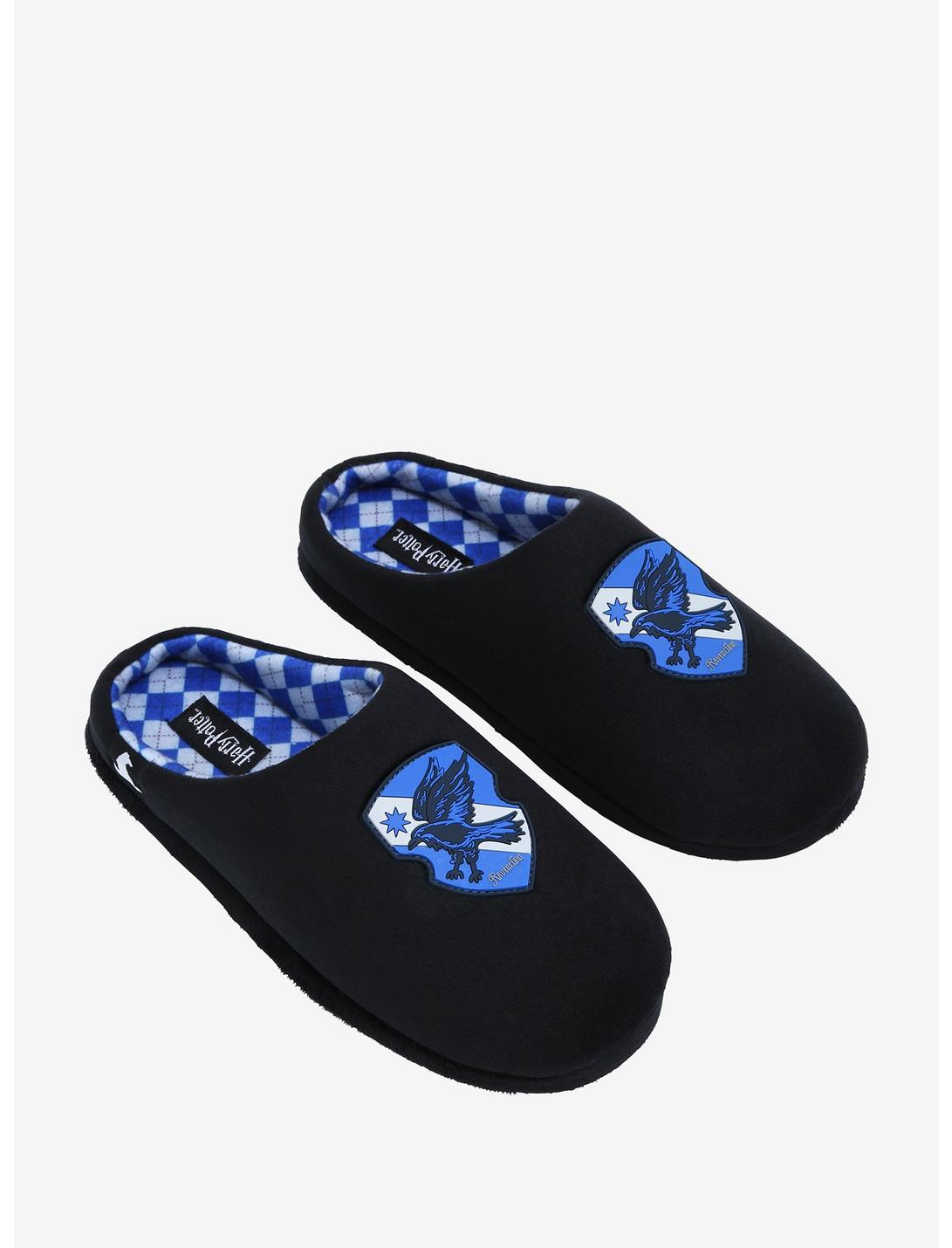 Harry Potter Ravenclaw Eagle Crest Slippers - BoxLunch Exclusive, BLACK, hi-res