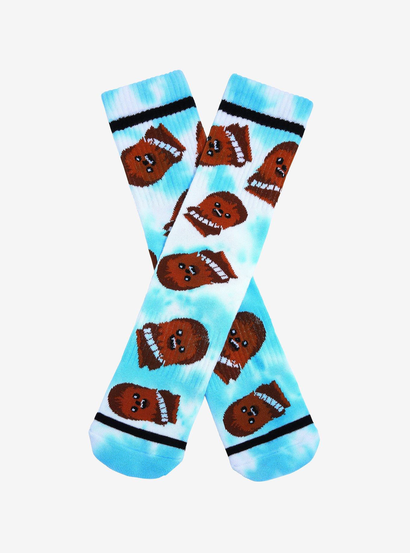Star Wars Chibi Chewbacca Tie-Dye Crew Socks - BoxLunch Exclusive, , hi-res