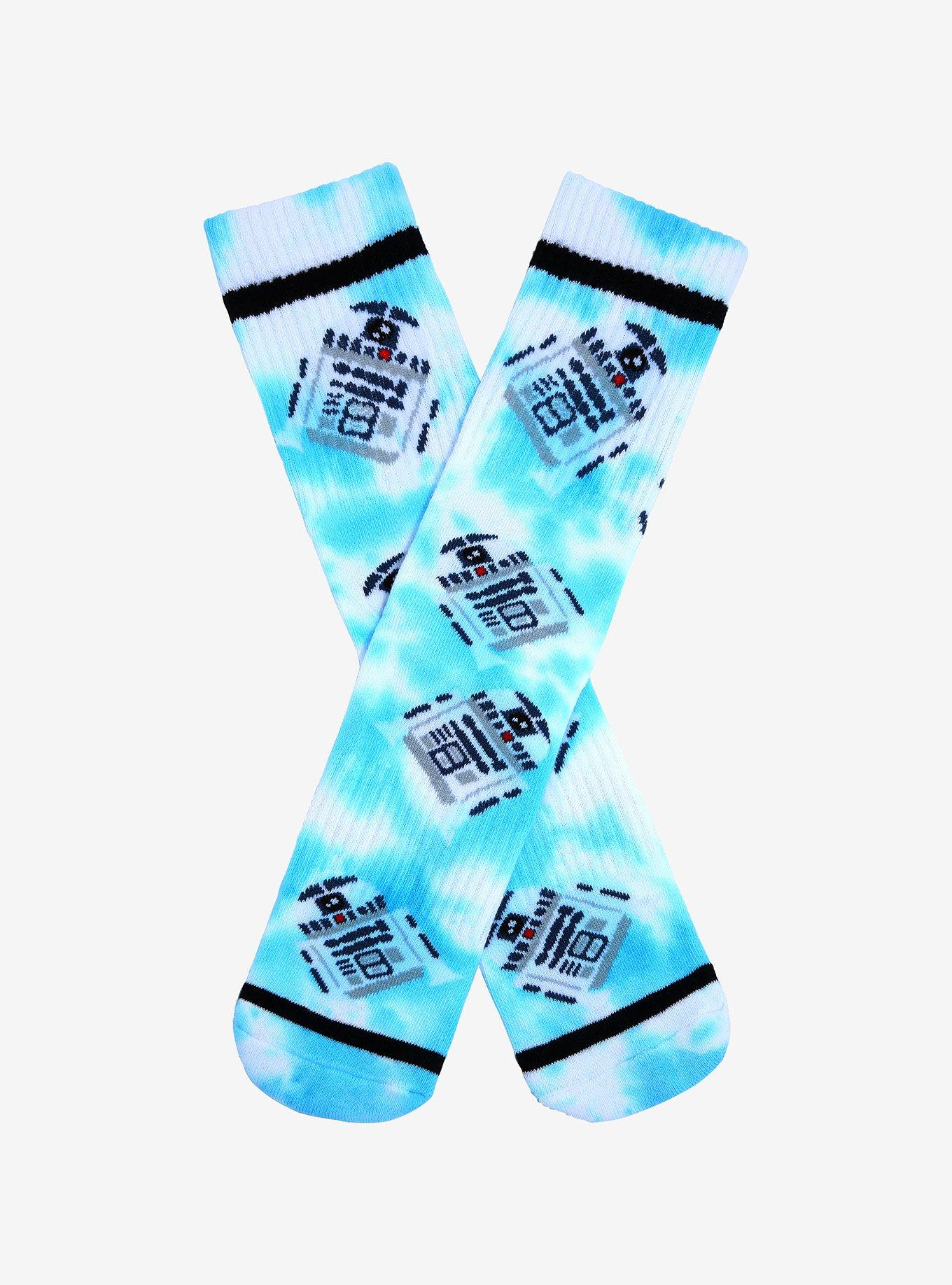 Star Wars Chibi R2-D2 Tie-Dye Crew Socks - BoxLunch Exclusive, , hi-res