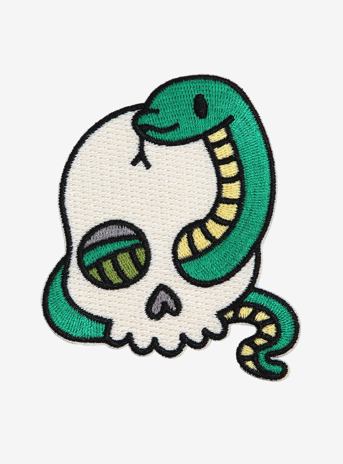 Kawaii Skull & Snake Patch By JCLovely, , hi-res