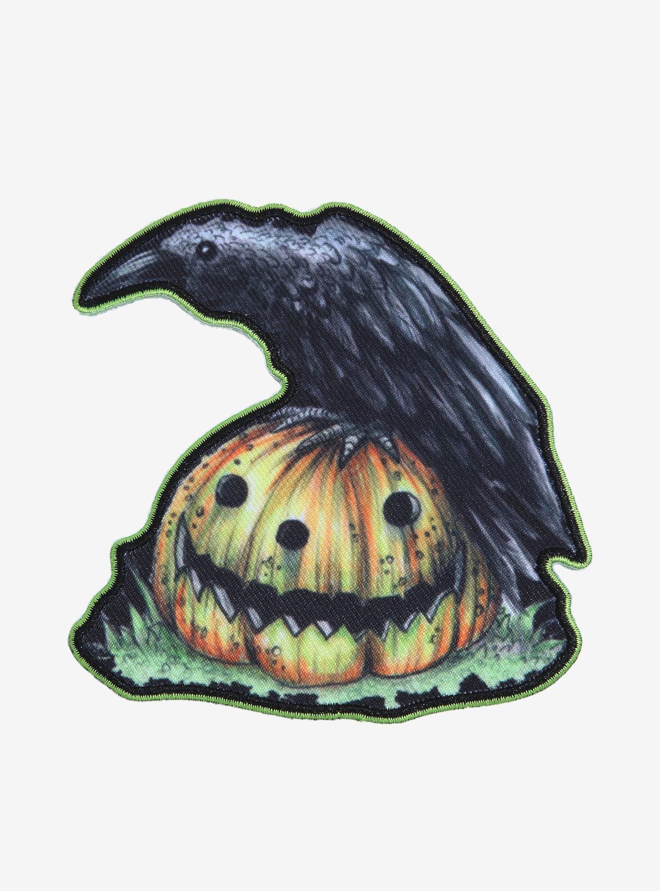 Jack-O'-Lantern Crow Patch, , hi-res