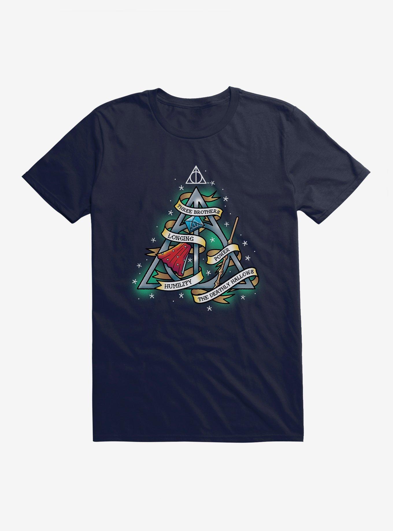 Harry Potter Deathly Hallows Tattoo Graphic T-Shirt, , hi-res