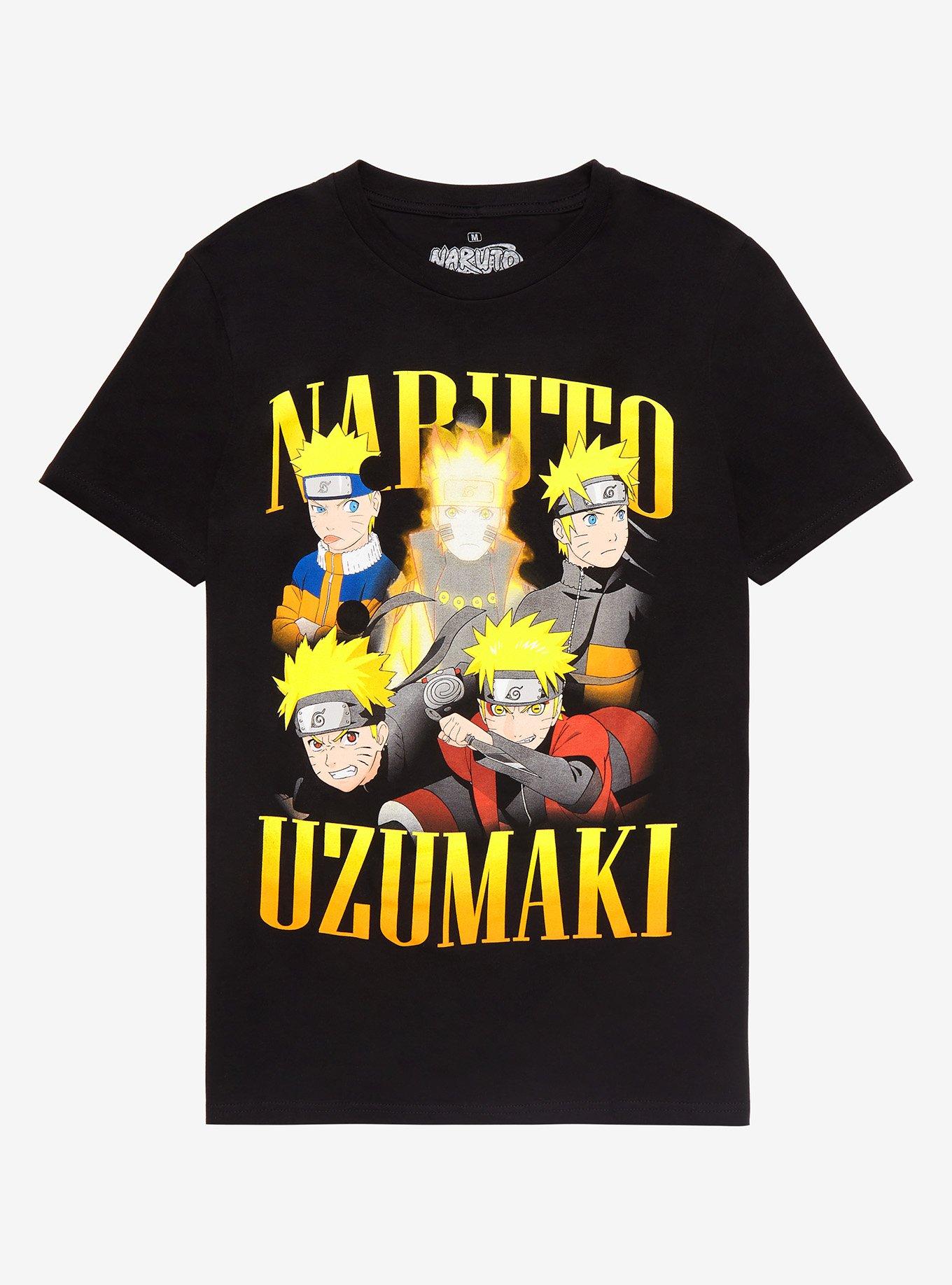 Naruto Shippuden Ombre Naruto Uzumaki Collage T-Shirt, BLACK, hi-res