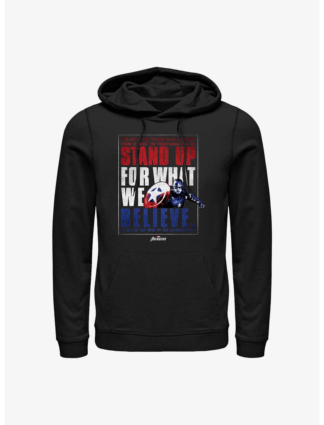 Marvel Captain America Stand Up For What We Believe Hoodie, BLACK, hi-res