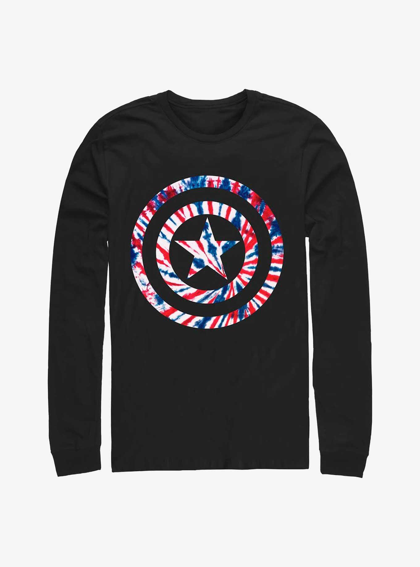 Marvel Captain America Shield Tie-Dye Long Sleeve T-Shirt, , hi-res