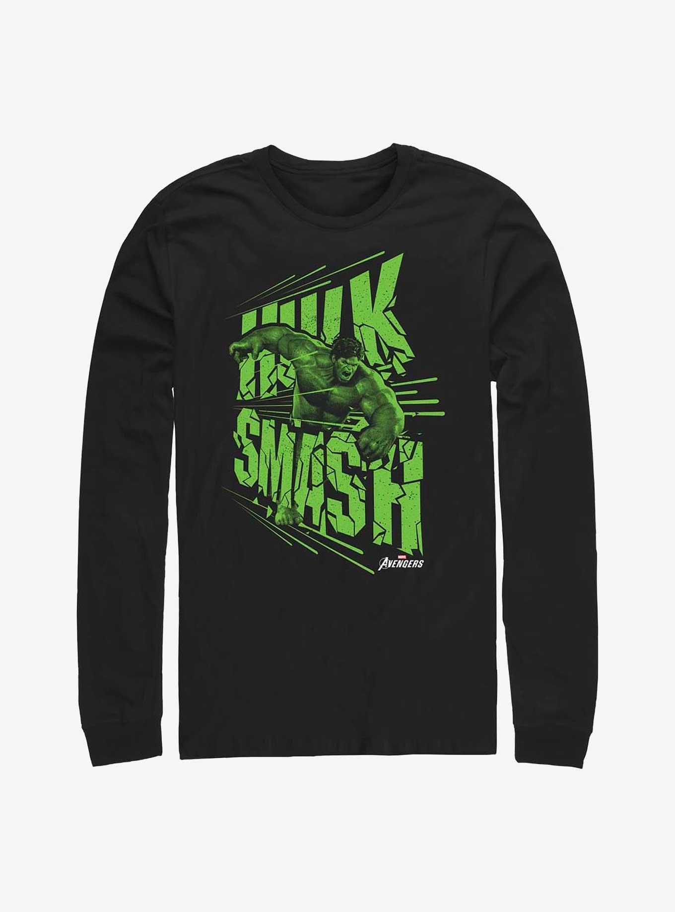 Marvel The Incredible Hulk Smash Long Sleeve T-Shirt, BLACK, hi-res