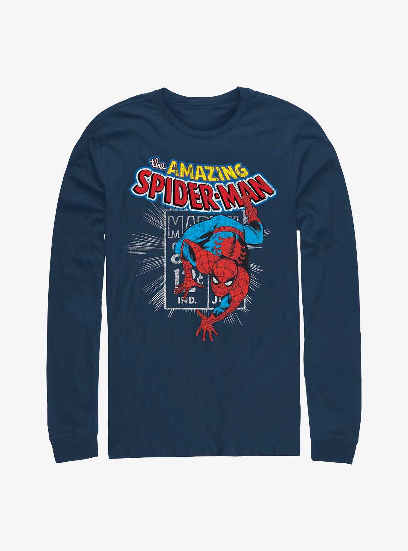 Marvel Spider-Man Comic Stamp Long Sleeve T-Shirt, , hi-res