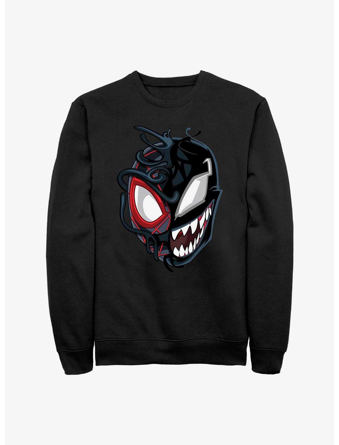 Marvel Venom Split Miles Morales Spider-Man Sweatshirt, BLACK, hi-res